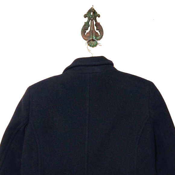 L. L. Bean Classic Lambswool Polo Coat 3/4 Length Black Size 12 LIKE NEW! - Picture 7 of 14